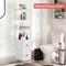 55.9" Tall Bathroom Storage Cabinet Freestanding - Slim Corner Organizer with 2 Drawers & 5 Shelves, Narrow Floor Cabinet for Bathroom, Kitchen, Living Room - White
